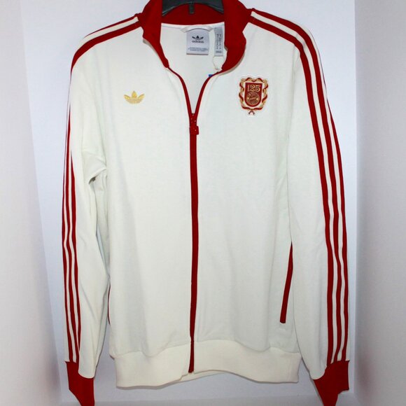 Adidas FC BAYERN MUNICH ANNIVERSARY TRACK TOP JACKET OFF WHITE Men's Medium - Picture 1 of 6
